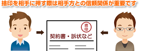 捨印を相手に押す際は相手方との信頼関係が重要です