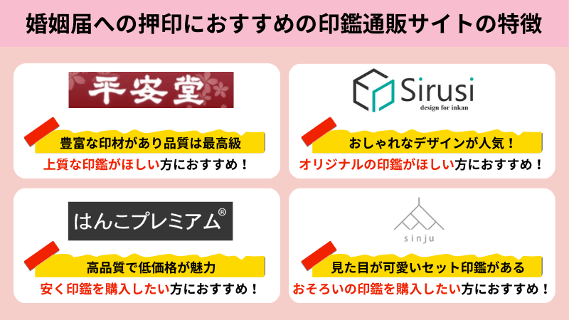婚姻届への押印におすすめの印鑑通販サイト